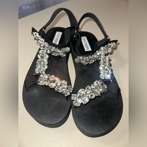 Steve Madden Black Sandals with Sparkling Embellishments- Size 9.5